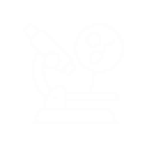 An icon of a hormone IVF microscope on a black background.